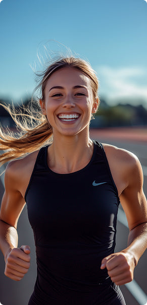 Energetic woman running